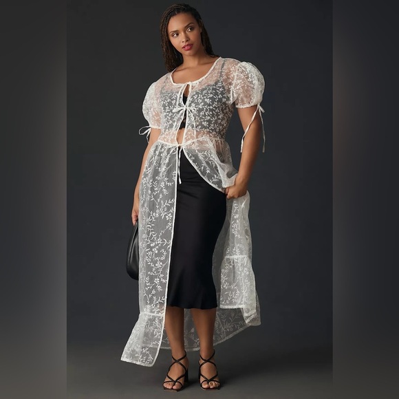 NWT Anthropologie White Lace Dress - Picture 6 of 6